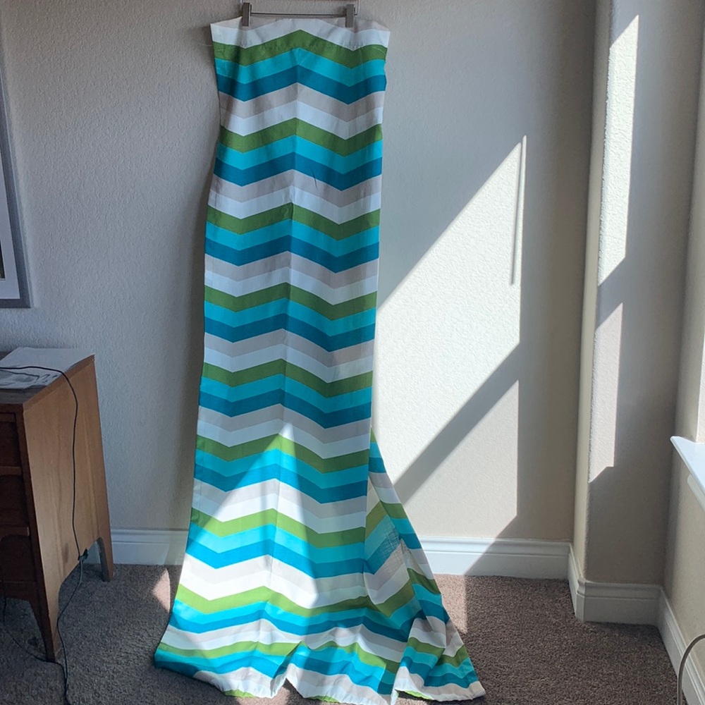 2pc Chevron Patterned Curtains